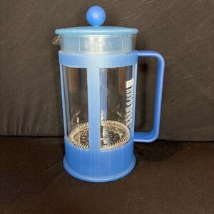 Bodum The Original French Coffee Press 19oz Glass Plastic Handle Blue